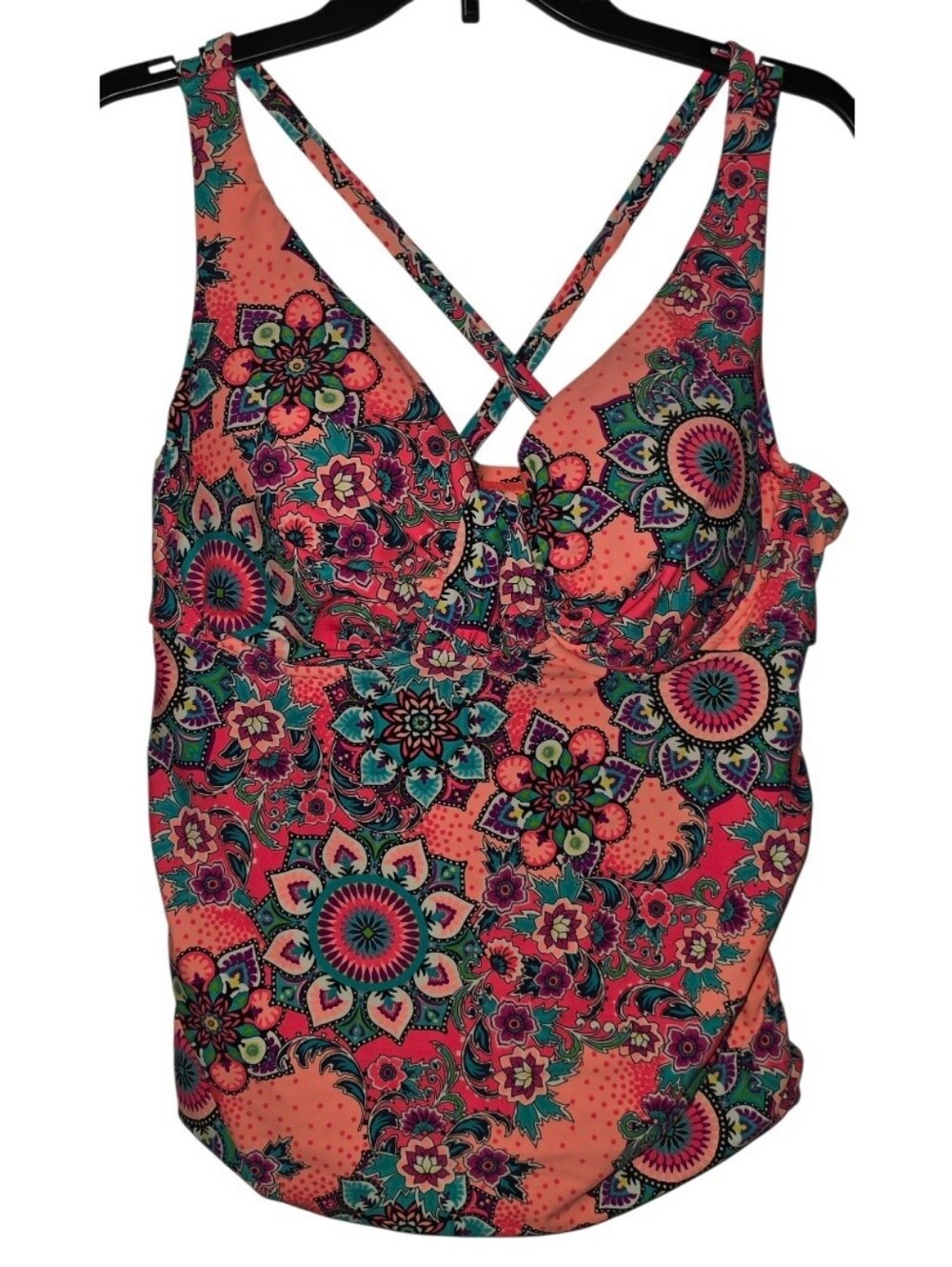 Catalina Colorful Tankini Top Size 1X (16W) - Picture 2 of 6